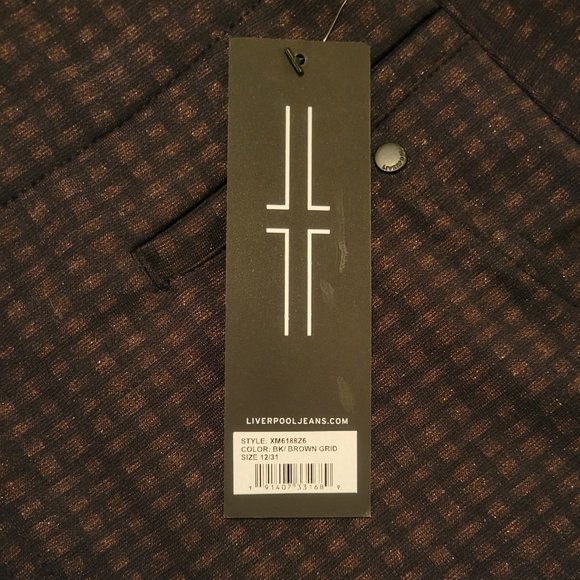 Liverpool Ezra Black and Brown Grid Pattern Knit Pencil Skirt Size 12/31 (L) NWT - Picture 9 of 10